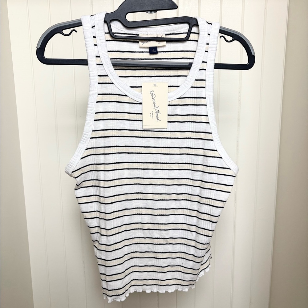 NWT Striped White and Black Tank Top